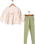 2-teiliges Mädchen Set – Oberteil & Leggings aus Baumwolle