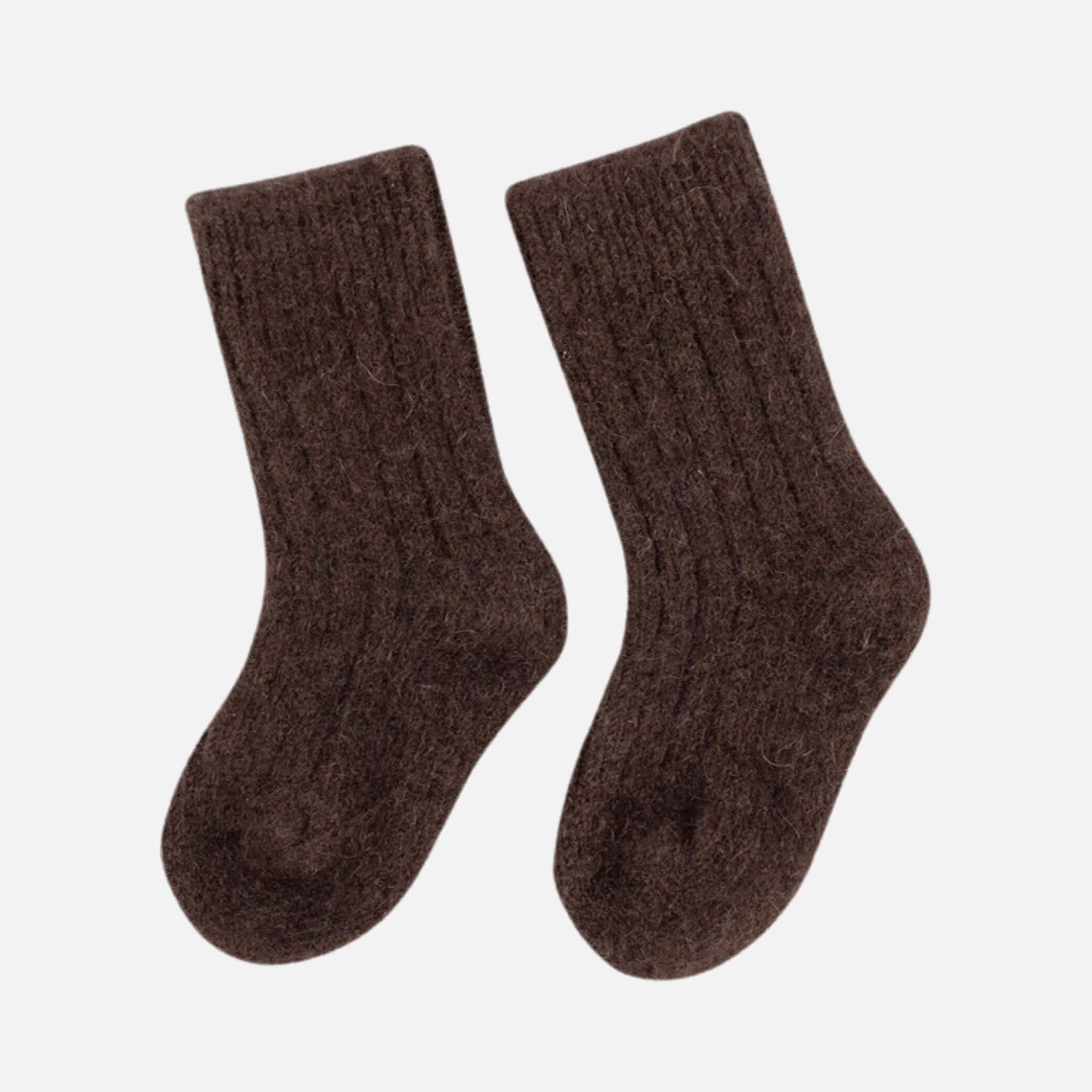 Little Steppe Socken aus Yakwolle in Schokoladenbraune
