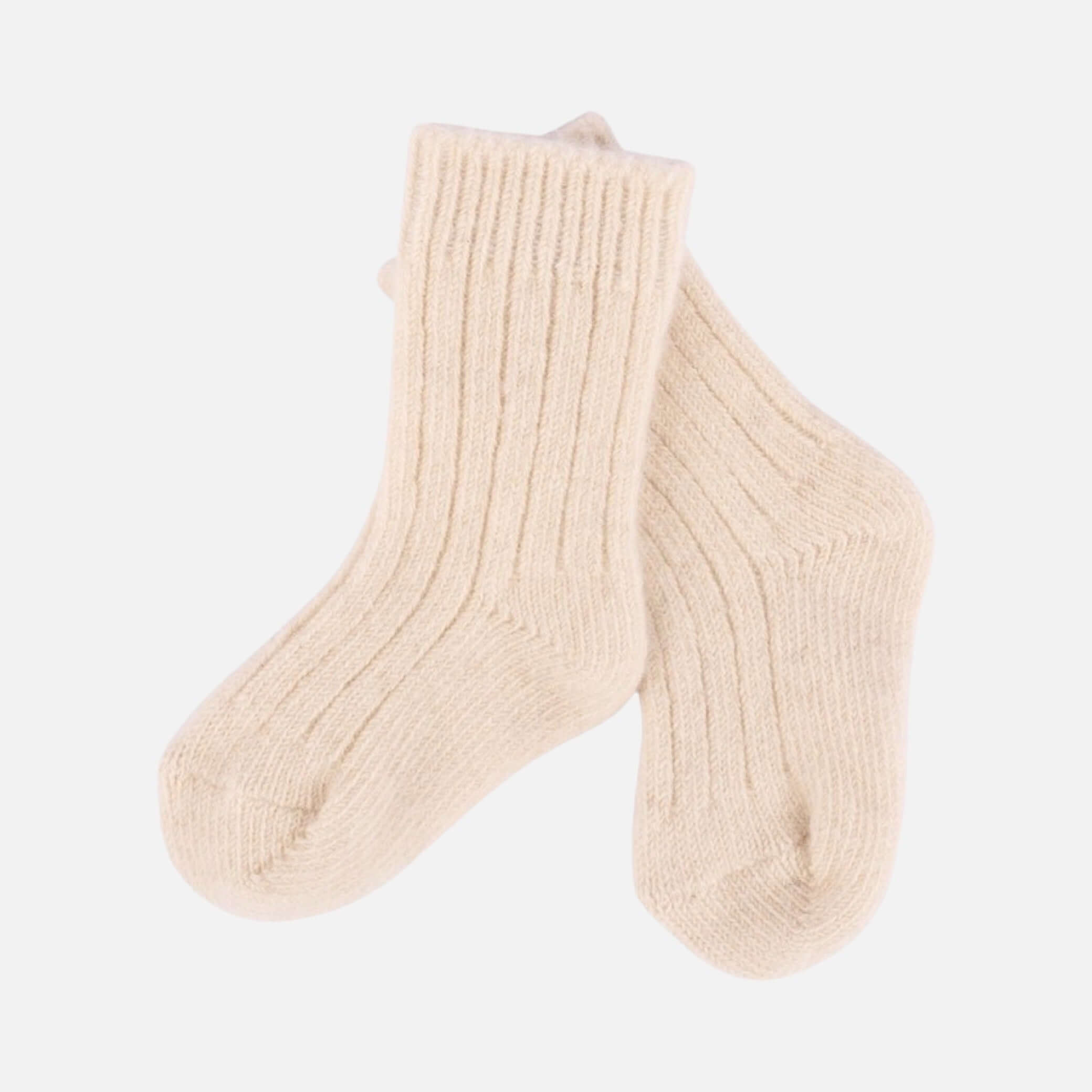 Little Steppe Socken aus Wolle - Weiss