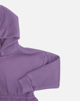 Dress with elastic waistband and hood with snap fasteners - Purple