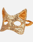Masque chat doré à paillettes