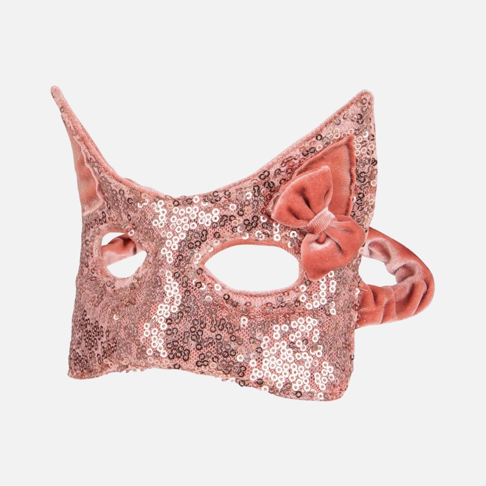 Rosa Katzenmaske mit Pailletten