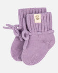 Hausschuhe aus Merinowolle für Babys in Lavendel