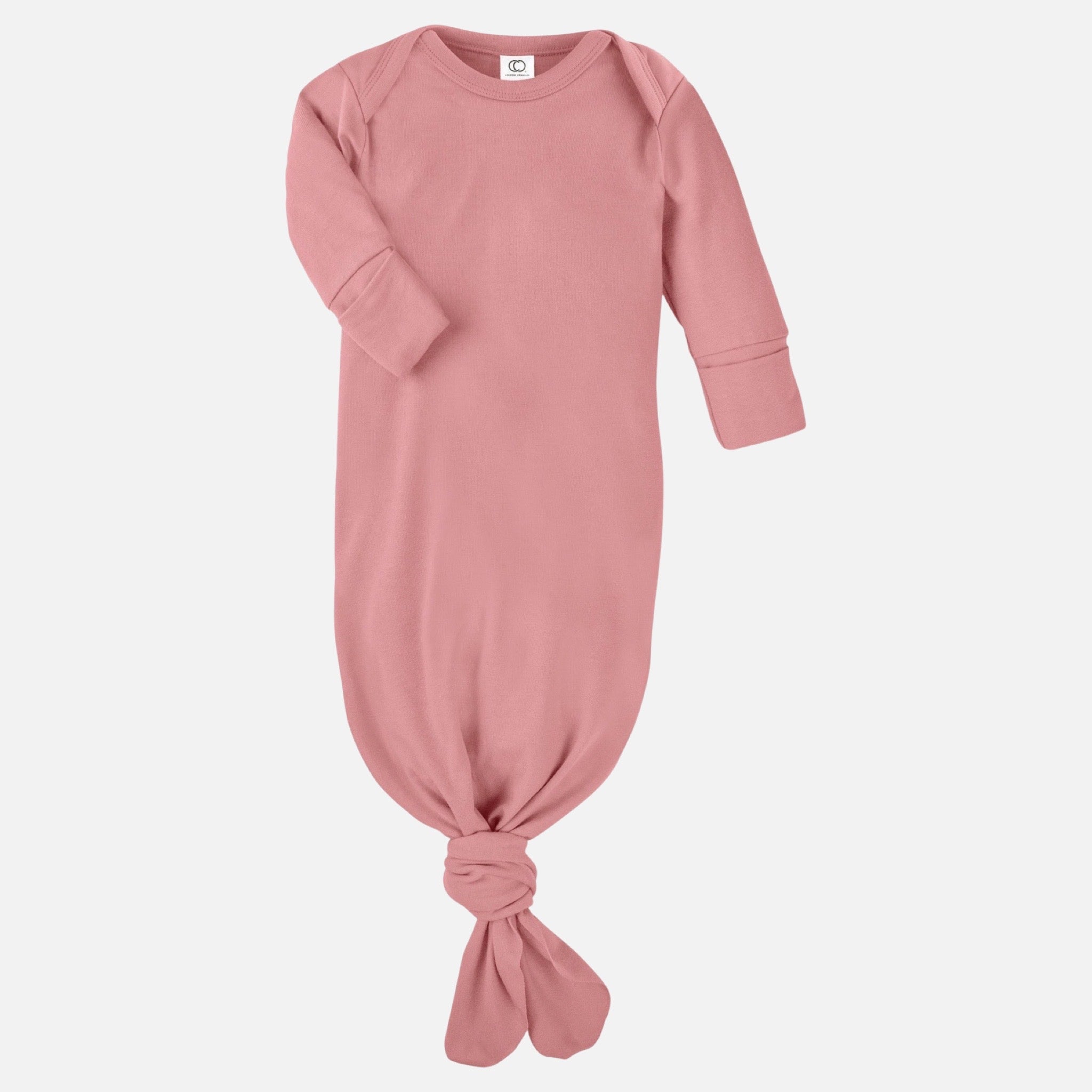 Organic Newborn Knotted Nightgown - Pink