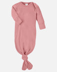 Camicia da notte annodata biologica per neonato - Rosa