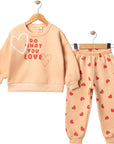 WINTER HEART PRINT EMBROIDERED SET 12 Months, 2 Years, 3 Years, 4 Years Girl