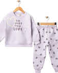 WINTER HEART PRINT EMBROIDERED SET 12 Months, 2 Years, 3 Years, 4 Years Girl