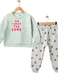 WINTER HEART PRINT EMBROIDERED SET 12 Months, 2 Years, 3 Years, 4 Years Girl