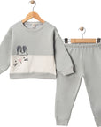 WINTER RABBIT EAR EMBROIDERED SET 12 Months, 2 Years, 3 Years, 4 Years Girl