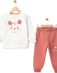 2-teiliges Baby Mädchen Set – Baumwoll-Trainingsanzug (Oberteil & Hose)
