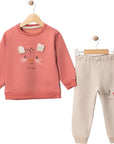2-teiliges Baby Mädchen Set – Baumwoll-Trainingsanzug (Oberteil & Hose)