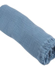 Musselin Fransendecke aus Baumwolle