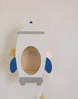 Space Shuttle aus Holz Kinderzimmer Deko Blau
