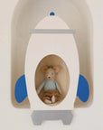 Space Shuttle aus Holz Kinderzimmer Deko Blau