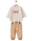 2-teiliges Baby Outfit aus Baumwolle ABC (Hose & Langarmoberteil)
