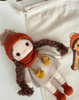 handgemachtes Bio-Häkelpuppe Lina, Amigurumi Puppe