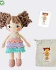 handgemachtes Bio-Häkelpuppe Rosé, Amigurumi Puppe