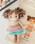 handgemachtes Bio-Häkelpuppe Rosé, Amigurumi Puppe