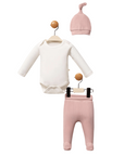 Bio-Baumwolle 3-teiliges Baby Rosa Set