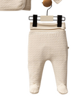 3-teiliges Neugeborene Set aus Bio-Baumwolle Beige (0-3M)
