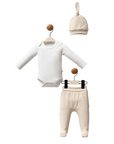 Bio-Baumwolle 3-teiliges Baby Set Beige