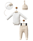Bio-Baumwolle 3-teiliges Baby Set Beige