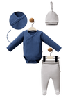 3-teiliges Baby Set aus Bio-Baumwolle Navy Blue(0-3M/3-6M)