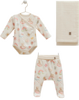 Baby Set 3-teiliges – Body, Fußhose & Decke – Basic Collection