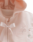 3-teiliges Baby Mädchen Set mit bestickter Kapuzenjacke