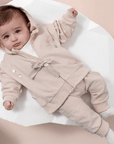 3-teiliges Baby Mädchen Set mit bestickter Kapuzenjacke