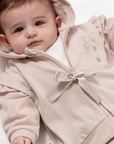 3-teiliges Baby Mädchen Set mit bestickter Kapuzenjacke