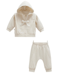 3-teiliges Baby Mädchen Set mit bestickter Kapuzenjacke