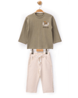 2-teiliges Jungen Outfit aus Baumwolle (Hose & Langarmoberteil)