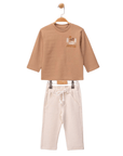 2-teiliges Jungen Outfit aus Baumwolle (Hose & Langarmoberteil)