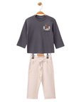 2-teiliges Jungen Outfit aus Baumwolle (Hose & Langarmoberteil)