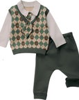 3-teiliges Baby Outfit mit Kravatte aus Bio-Baumwolle