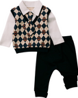 3-teiliges Baby Outfit mit Kravatte aus Bio-Baumwolle