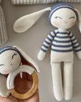 Set di 2 pezzi di amigurumi per bambini fatti a mano, coniglio a strisce