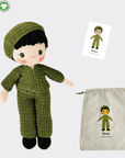 handgemachtes Bio-Häkelpuppe Noah, Amigurumi Puppe