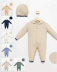 Baby Overall Set mit langen Ärmeln aus Baumwollstrick
