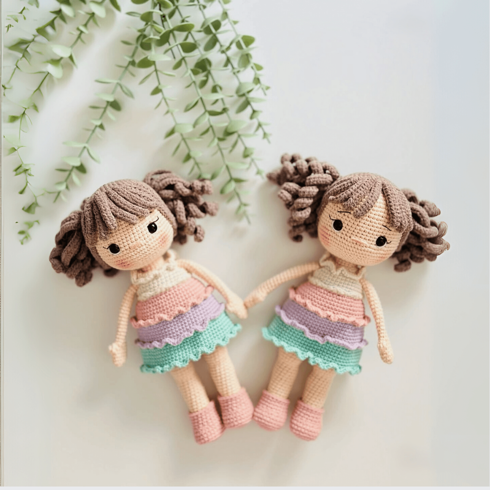 Rosé handgemachte Amigurumi Puppe - Bio-Häkelpuppe