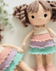 handgemachtes Bio-Häkelpuppe Rosé, Amigurumi Puppe