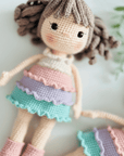 handgemachtes Bio-Häkelpuppe Rosé, Amigurumi Puppe