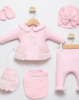 besticktes Baby 5-teiliges Set aus Baumwolle