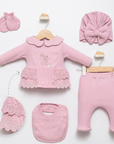 besticktes Baby 5-teiliges Set aus Baumwolle