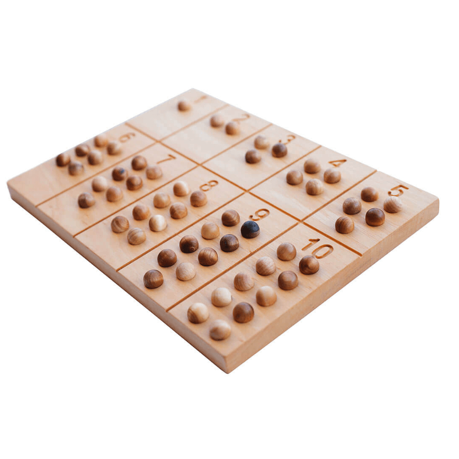 Montessori Zahlenzählbrett mit Holzkugeln