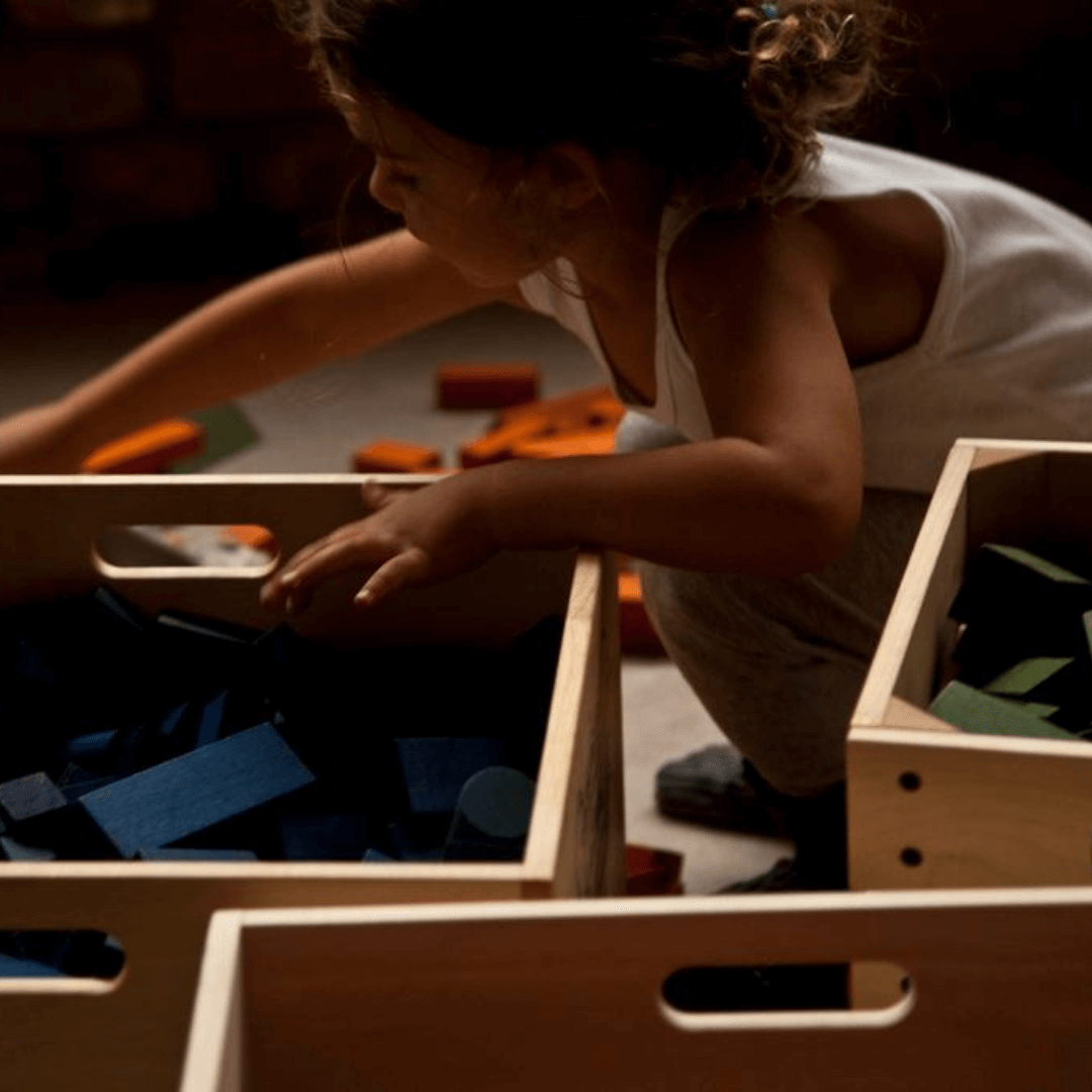 Bauklötze im Sack - 100 Stück Regenbogen (ab 12 Monate)