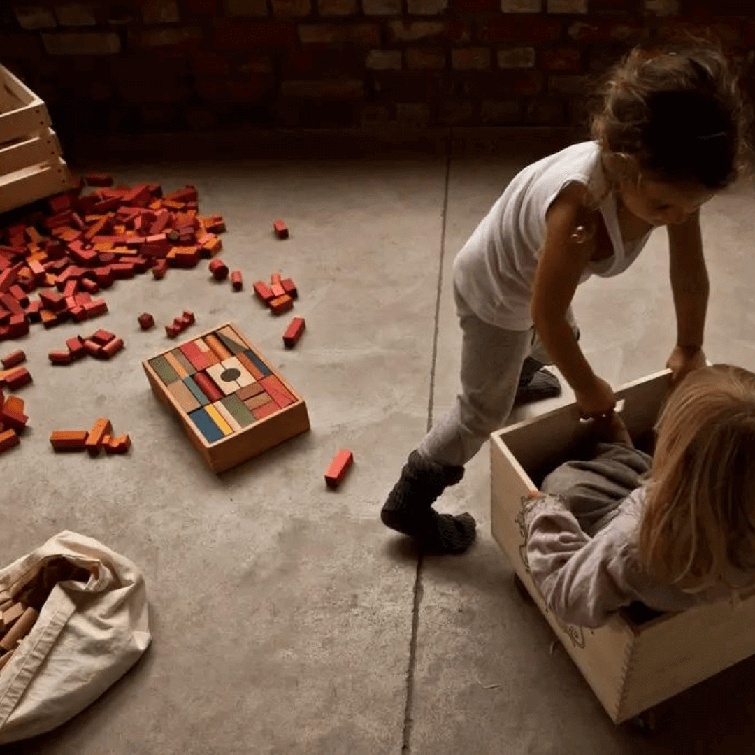 Bauklötze im Sack - 100 Stück Regenbogen (ab 12 Monate)
