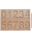 Montessori number counting board with wooden balls