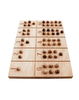 Montessori number counting board with wooden balls